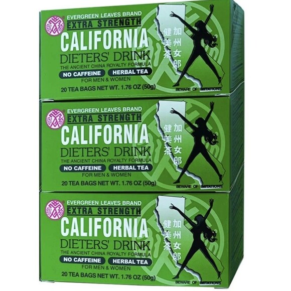 California Dieter Drink Extra Strength Tea | 1.76 Ounces | 3 Pack (60 bags) - Picture 1 of 4